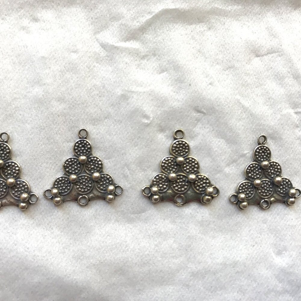 NWT 4 Bali or Thai Silver Chandelier or Connector Parts for Jewelry Making